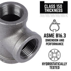 STZ Industries 310UPT-1 1 in. FIP each X 1 in. D FIP Black Malleable Iron Tee
