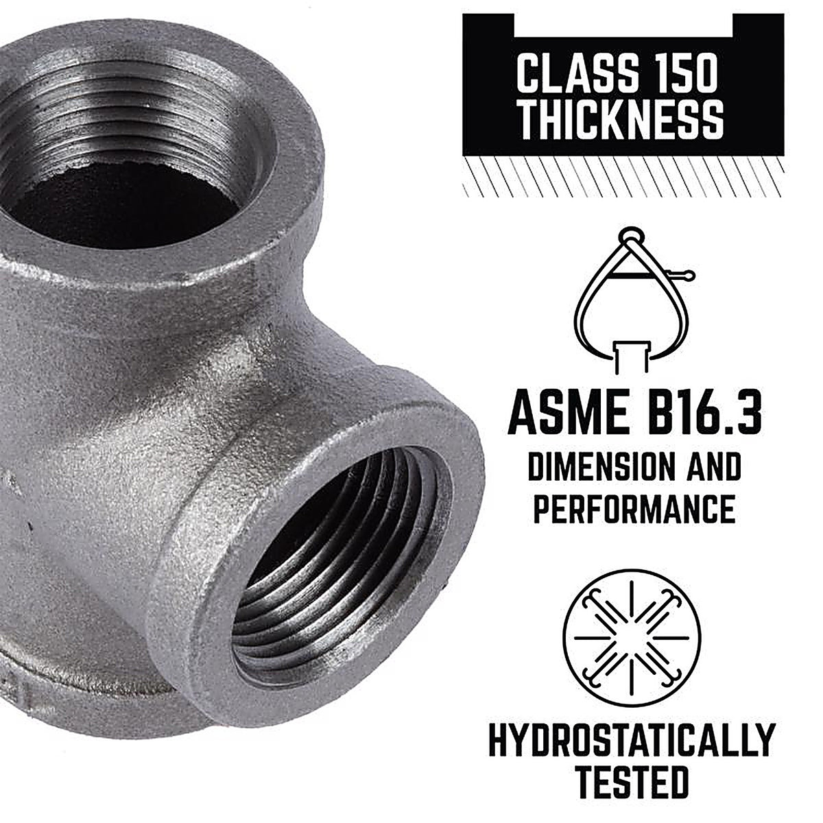 STZ Industries 310UPT-1 1 in. FIP each X 1 in. D FIP Black Malleable Iron Tee