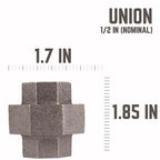 STZ Industries 310UPU-12 1/2 in. FIP each X 1/2 in. D FIP Black Malleable Iron Union