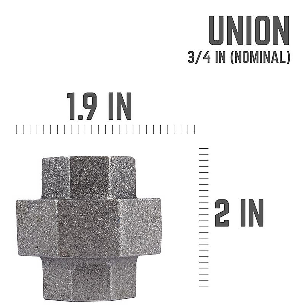STZ Industries 310UPU-34 3/4 in. FIP each X 3/4 in. D FIP Black Malleable Iron Union