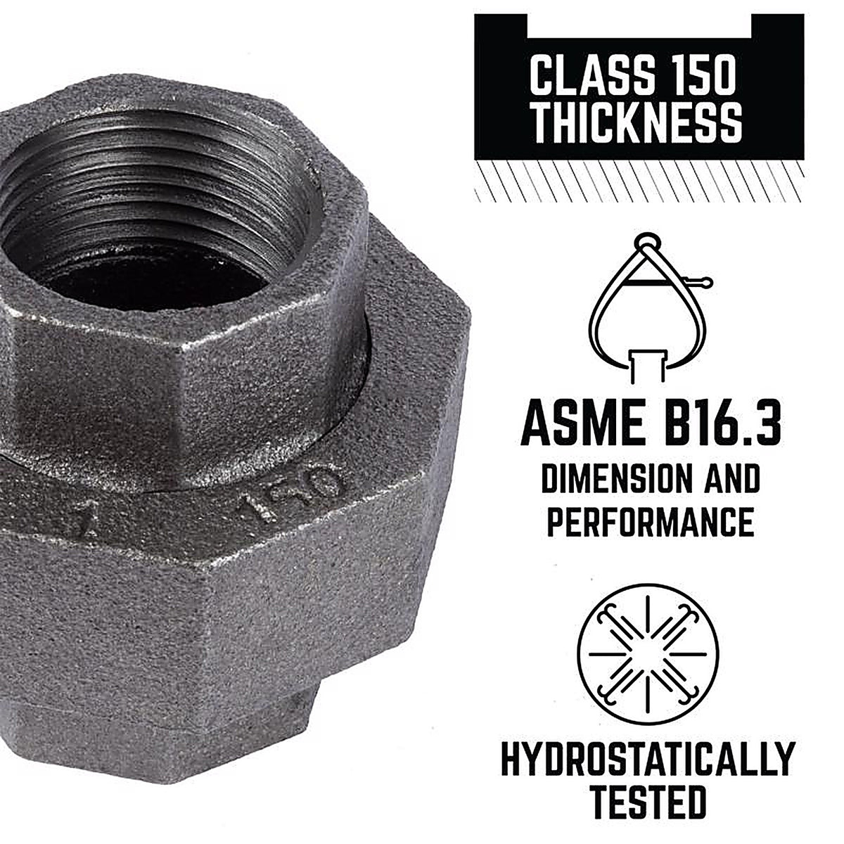 STZ Industries 310UPU-1 1 in. FIP each X 1 in. D FIP Black Malleable Iron Union