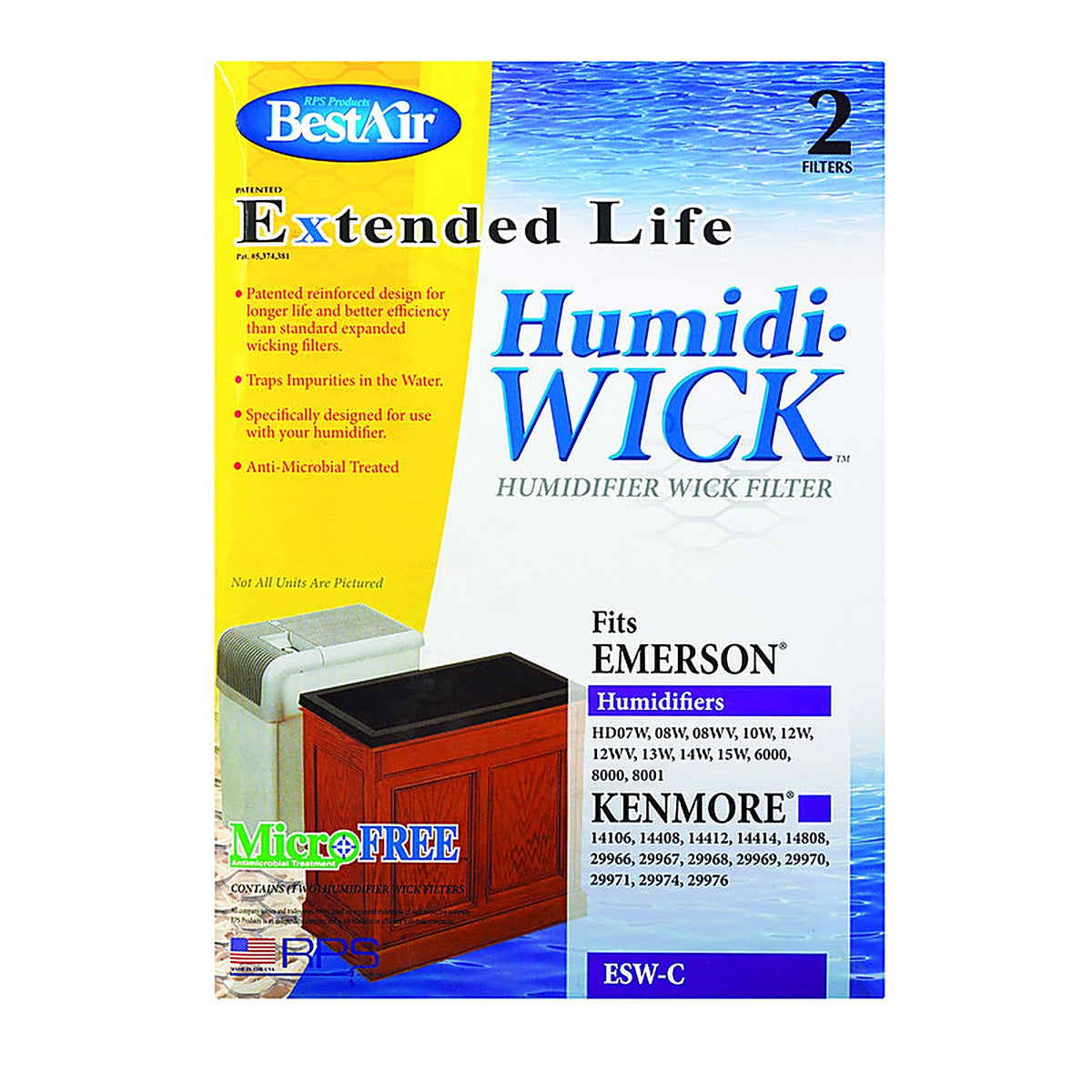 Bestair - ESW - Humidifier Wick 1 Pack for Fits for Essickair, Emerson and Moistair