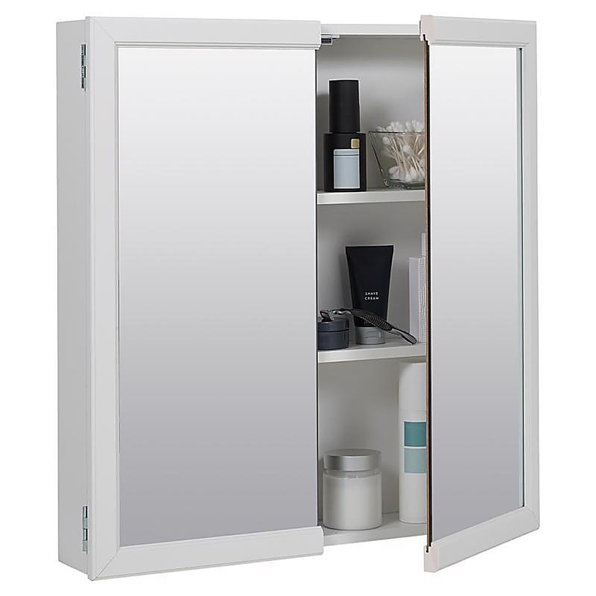 Zenith Products WBW2426 25.38 in. H X 25.38 in. W X 4.50 in. D Rectangle White Medicine Cabinet/Mirror