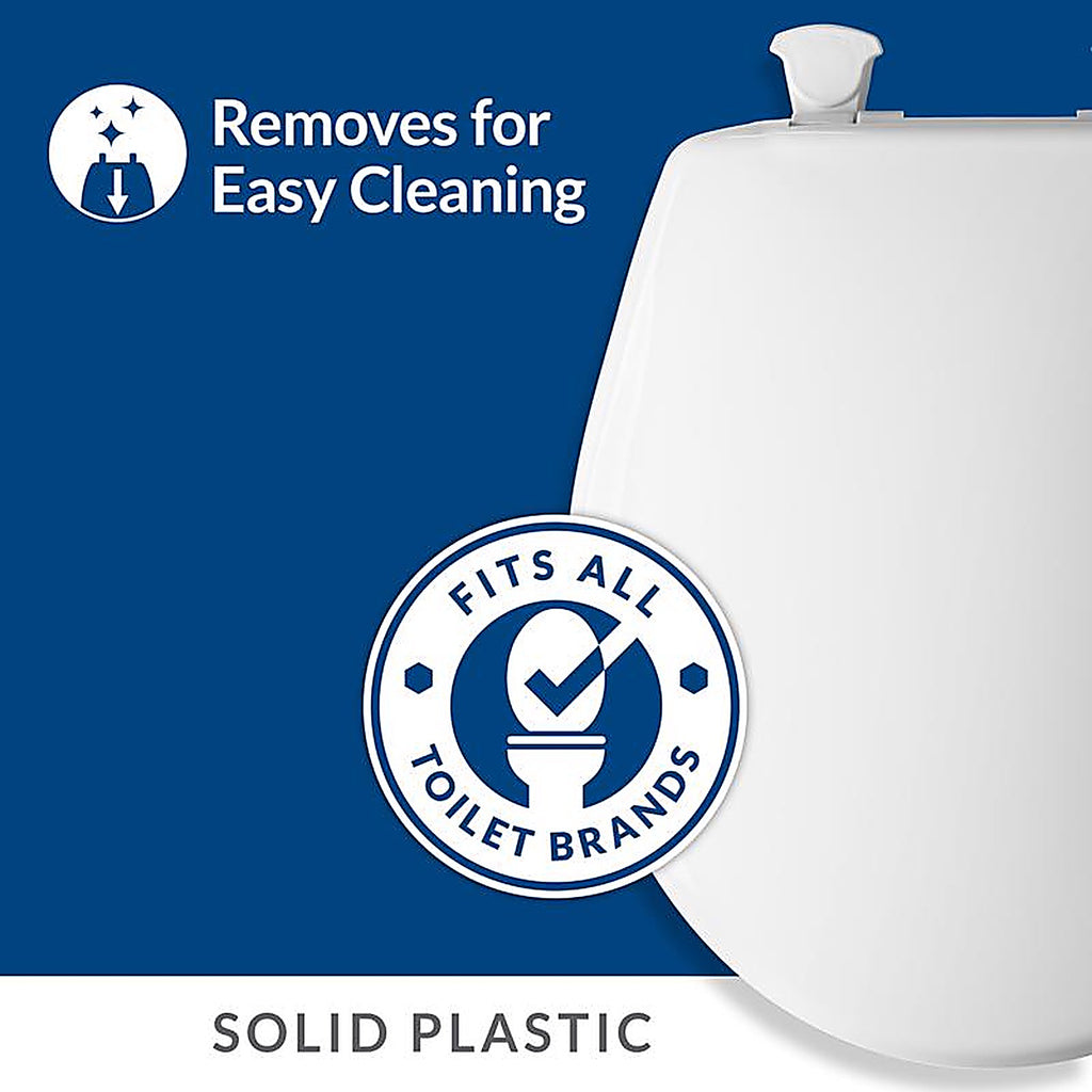 Bemis - 7B730EC 000 - Mayfair Easy Clean Round White Plastic Toilet Seat