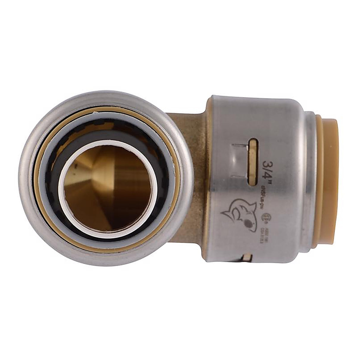 SharkBite U4256LFA Push to Connect 3/4 in. PTC T X 3/4 in. D PTC Brass 90 Degree Elbow