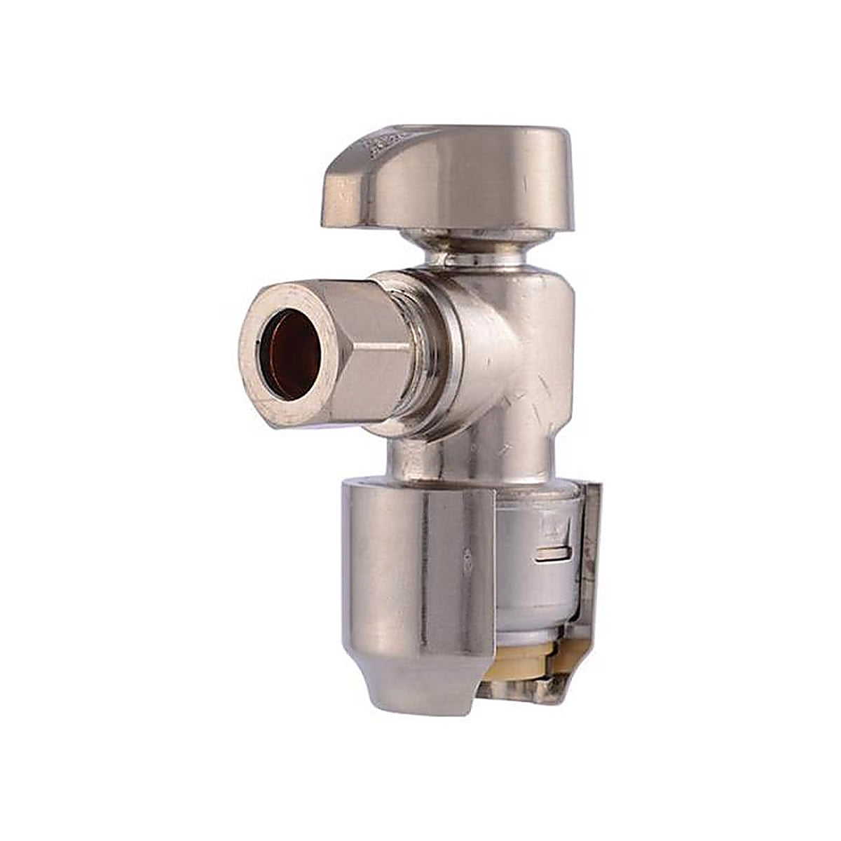 SharkBite 23036LFBN 1/2 in. PTC T X 3/8 in. S Compression Brass Angle Stop Valve