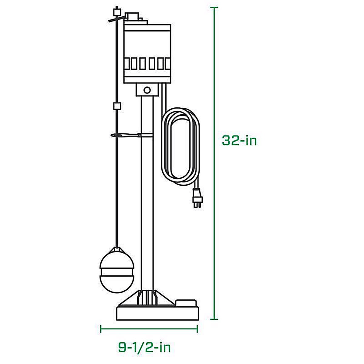 Zoeller - 1084-0001 - 1/2 HP 3900 GPH Cast Iron Vertical Float Switch AC Pedestal Sump Pump 8 Ft