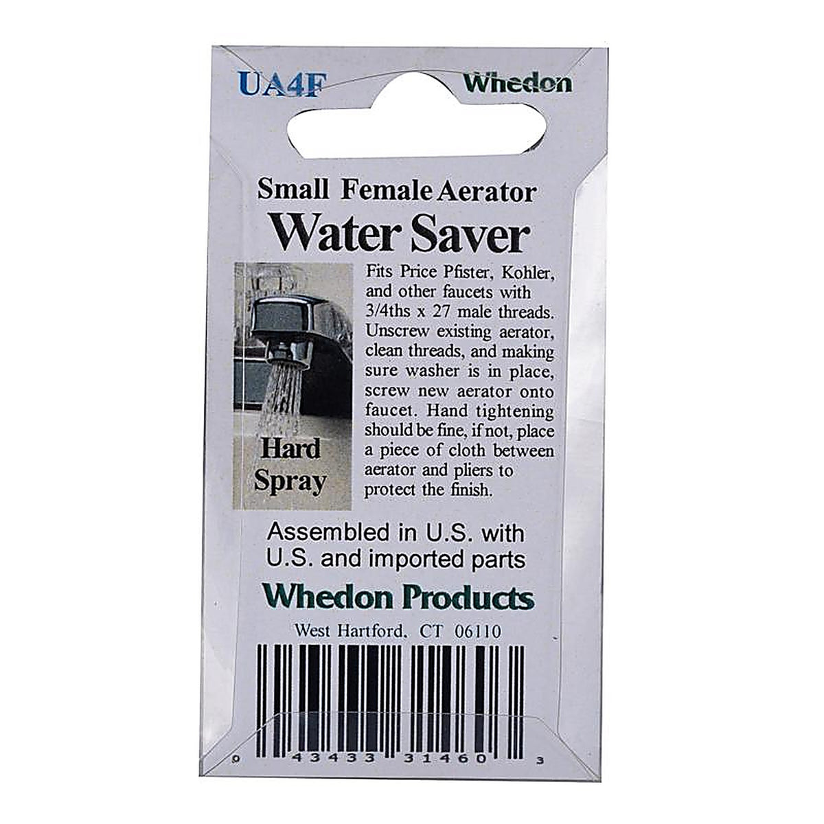 Whedon UA4F SaverSprayer Female Thread 3/4 in.-27F Chrome Faucet Aerator