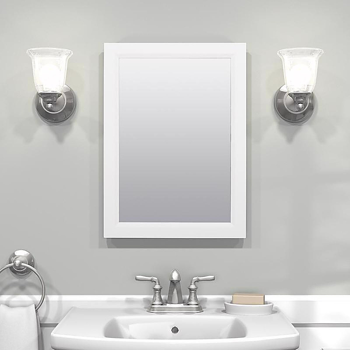 Zenna Home - W231 - 22.38 In. H X 16.38 In. W X 5 In. D Rectangle Medicine Cabinet/Mirror