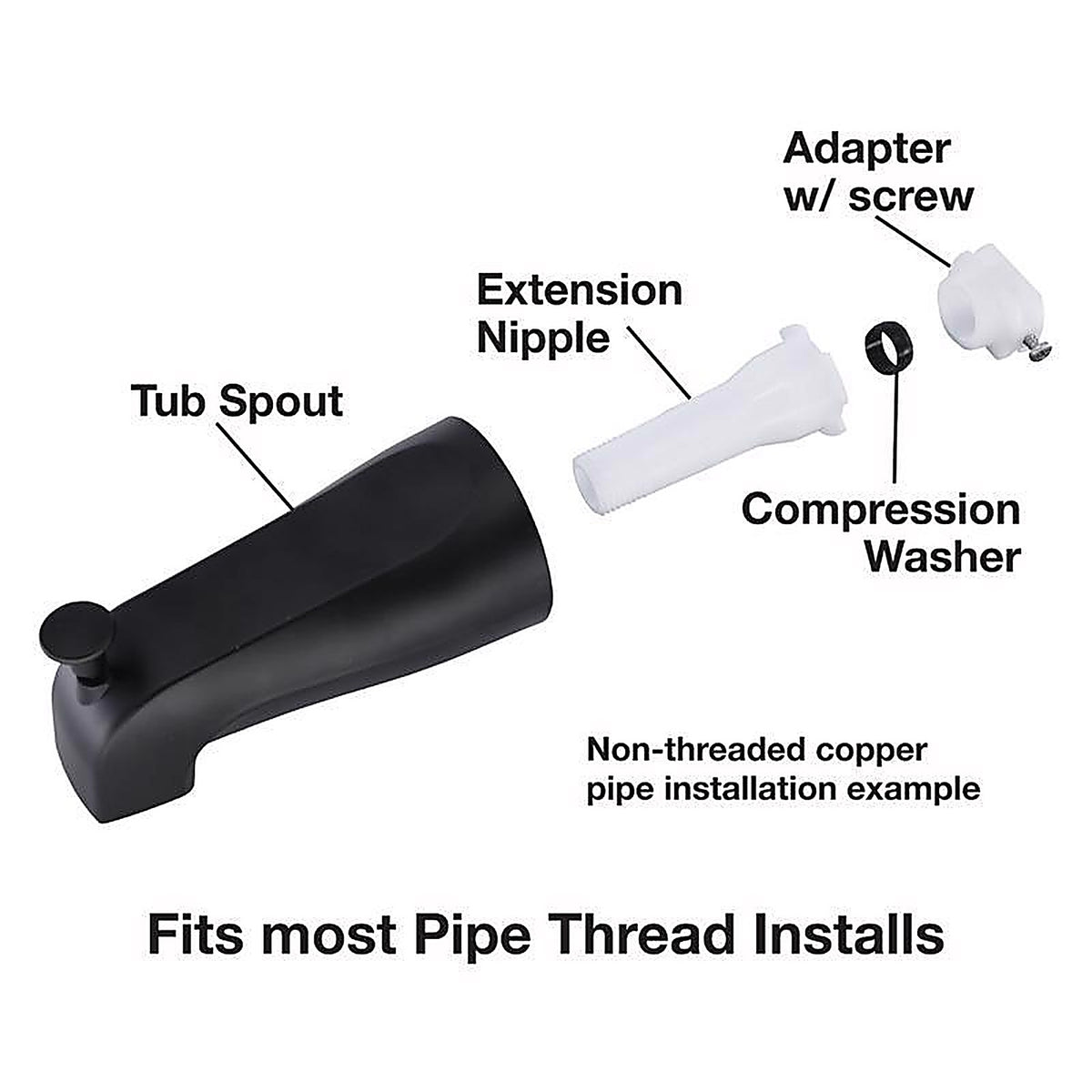 Danco - 9D00011079 - Matte Black Tub Spout