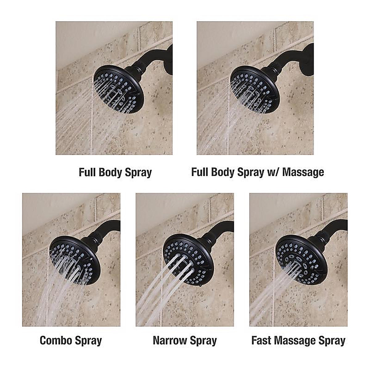 Danco 9D00012023 Matte 5 settings Showerhead 1.8 gpm