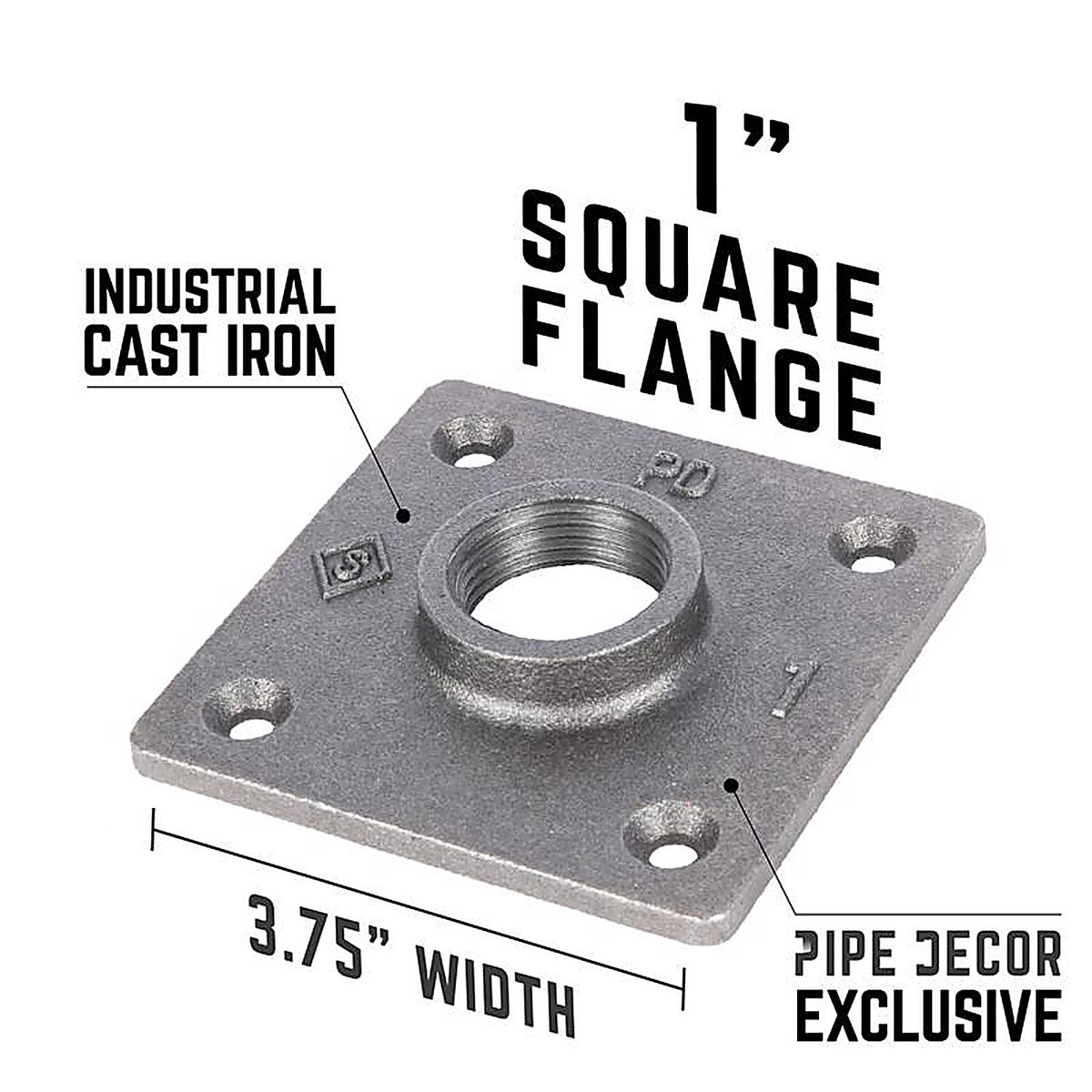 STZ Industries - 366 SQFL-1-2 - Pipe Decor Iron Flange 1 in.