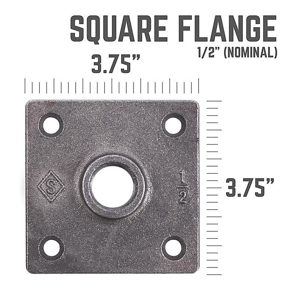 STZ Industries - 366 SQFL-12-2 - Pipe Decor Iron Flange 1/2 in.
