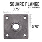 STZ Industries - 366 SQFL-12-2 - Pipe Decor Iron Flange 1/2 in.