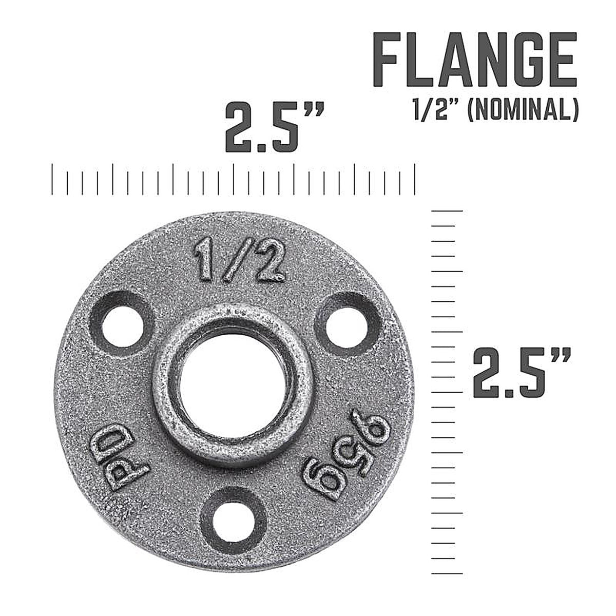 STZ Industries - 366 FM-JR-12-8 - Pipe Decor Iron Flange 1/2 in.