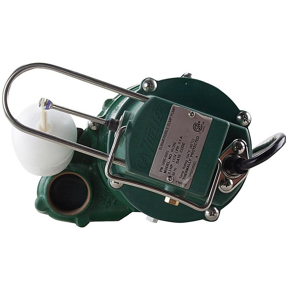 Zoeller - 1096-0001 - 1/2 HP 4800 GPH Cast Iron Vertical Float Switch AC Submersible Sump Pump
