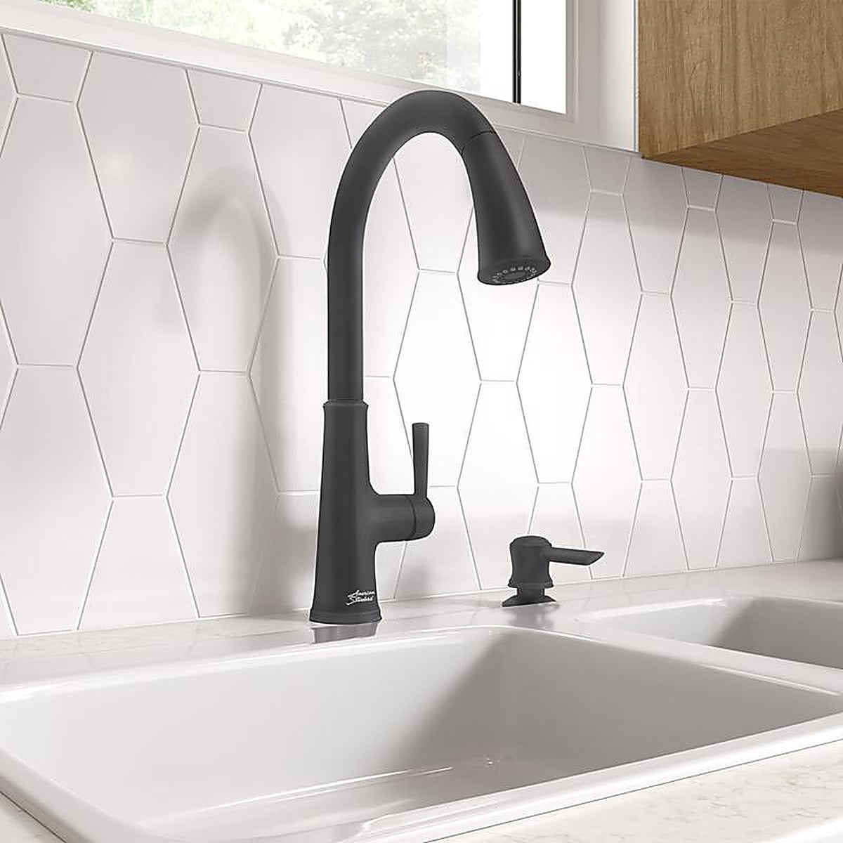 American Standard 9319300.243 Maven One Handle Matte Black Pull-Down Kitchen Faucet