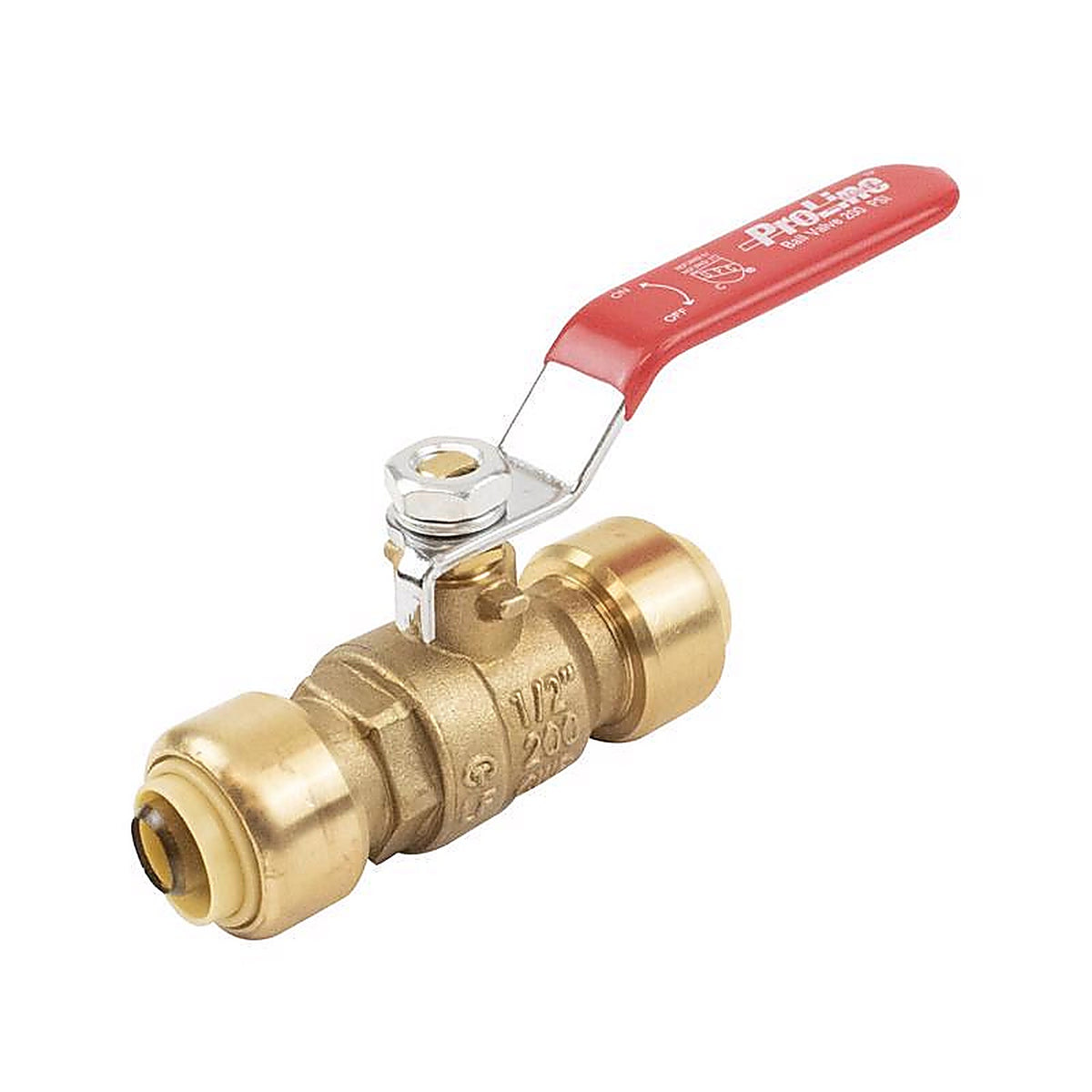 B&K - 1107-063 - Proline 1/2 In. Brass Push Fit Ball Valve Full Port Quarter-Turn Lever