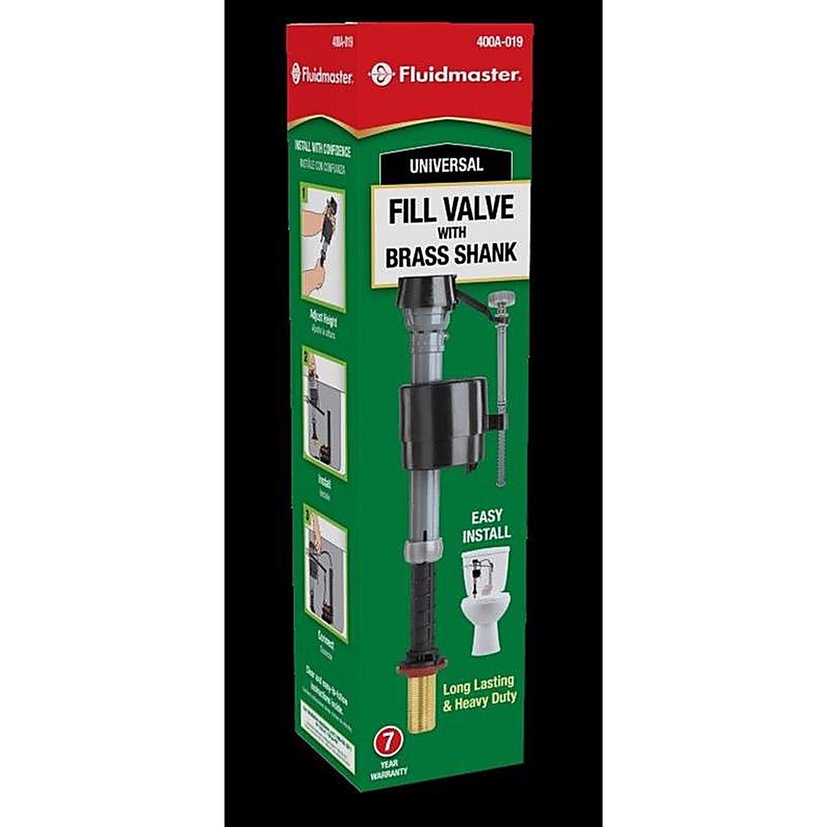 Fluidmaster - 400A-019-P4 - Fill Valve Black Polish Brass Brass/Plastic for Universal