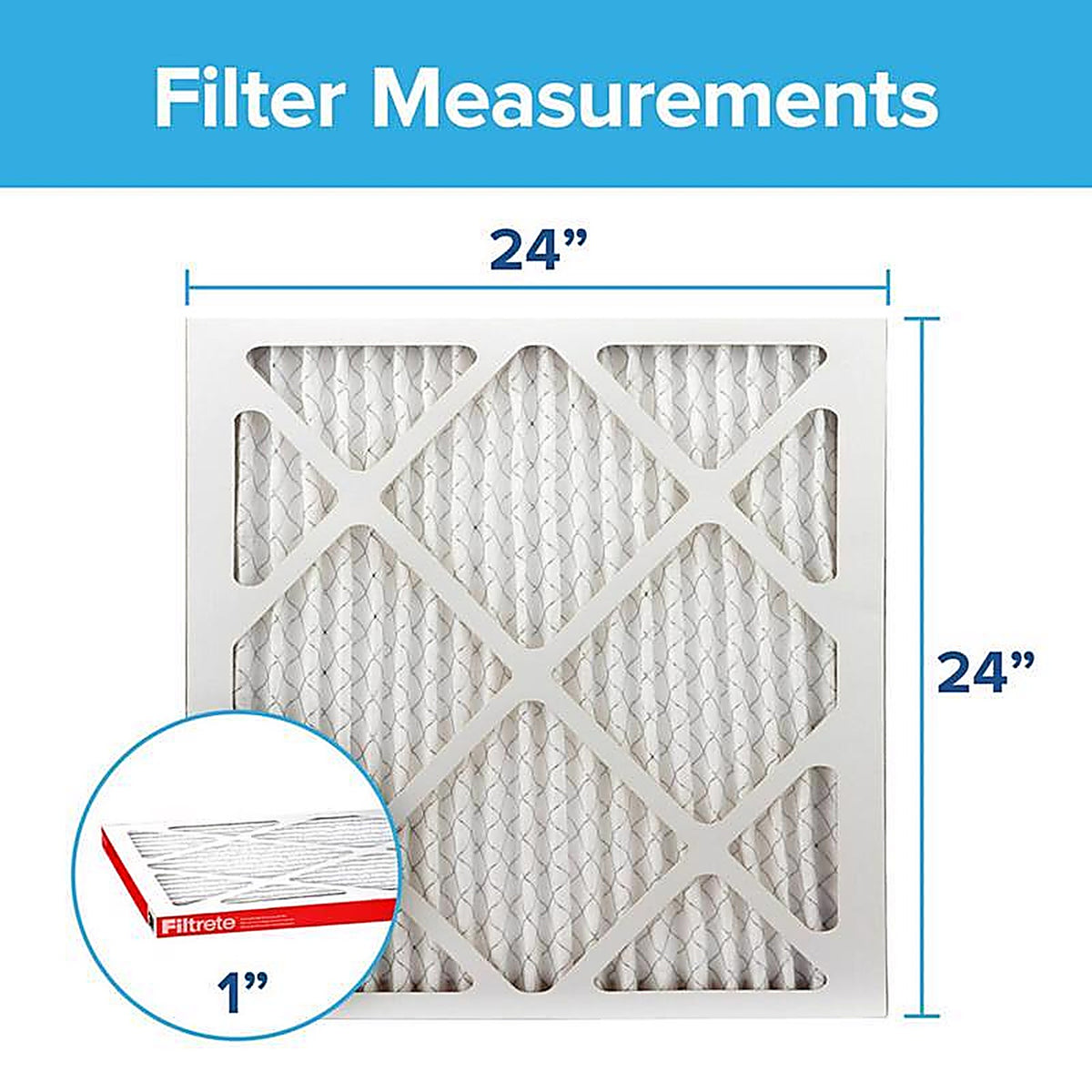 3M AL12-4 Filtrete 24 in. W X 24 in. H X 1 in. D 11 MERV Pleated Allergen Air Filter 1 pk