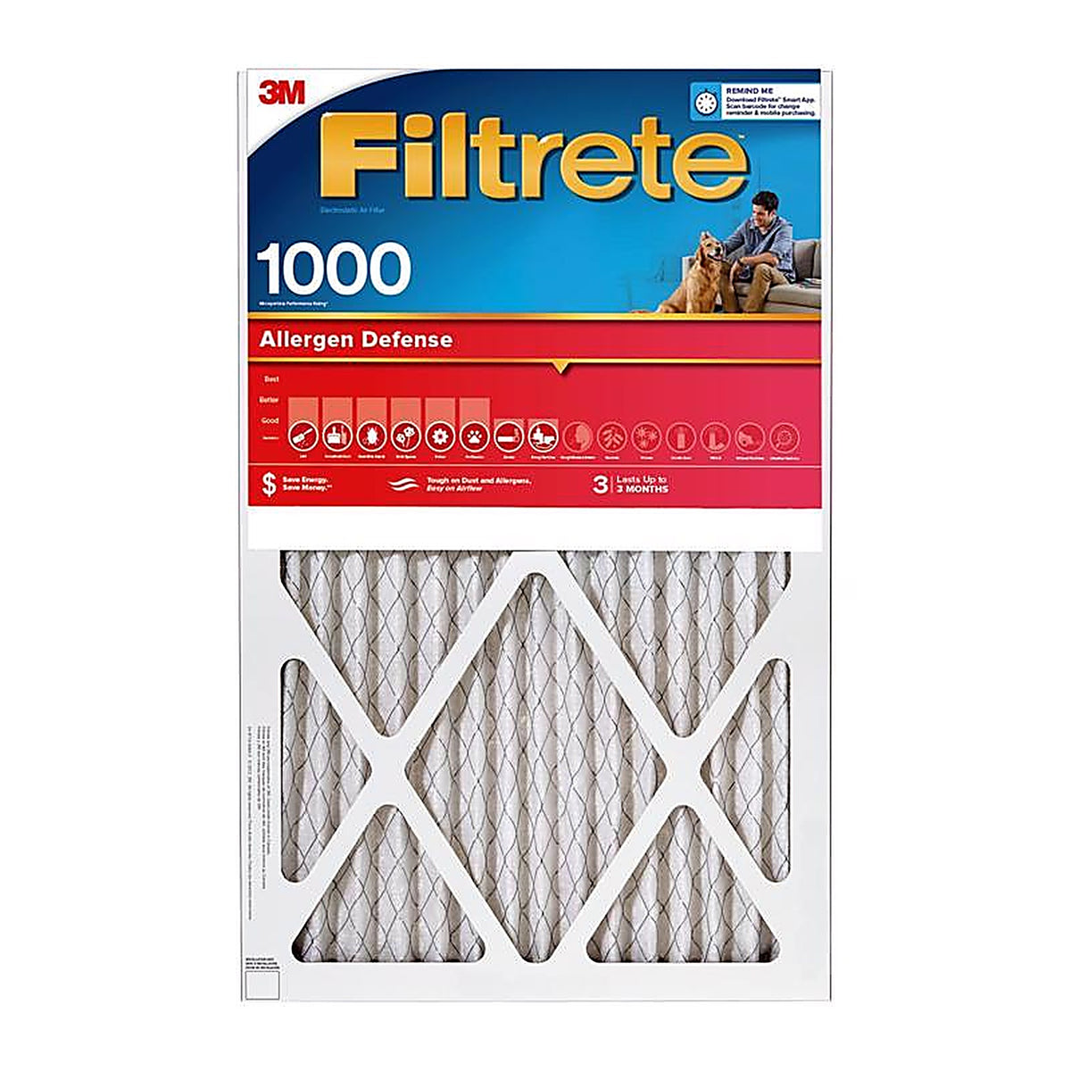 3M AL42-4 Filtrete 12 in. W X 30 in. H X 1 in. D 11 MERV Pleated Allergen Air Filter 1 pk