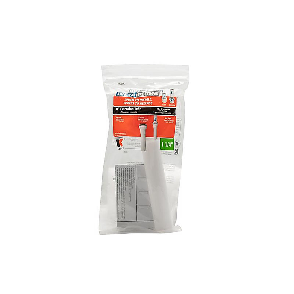 Keeney 42-8IPK Insta Plumb 1-1/4 in. D X 8 in. L Plastic Extension Tube