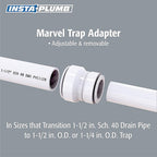 Keeney 96IPK insta plumb 1-1/4 in. D Plastic Trap Adapter