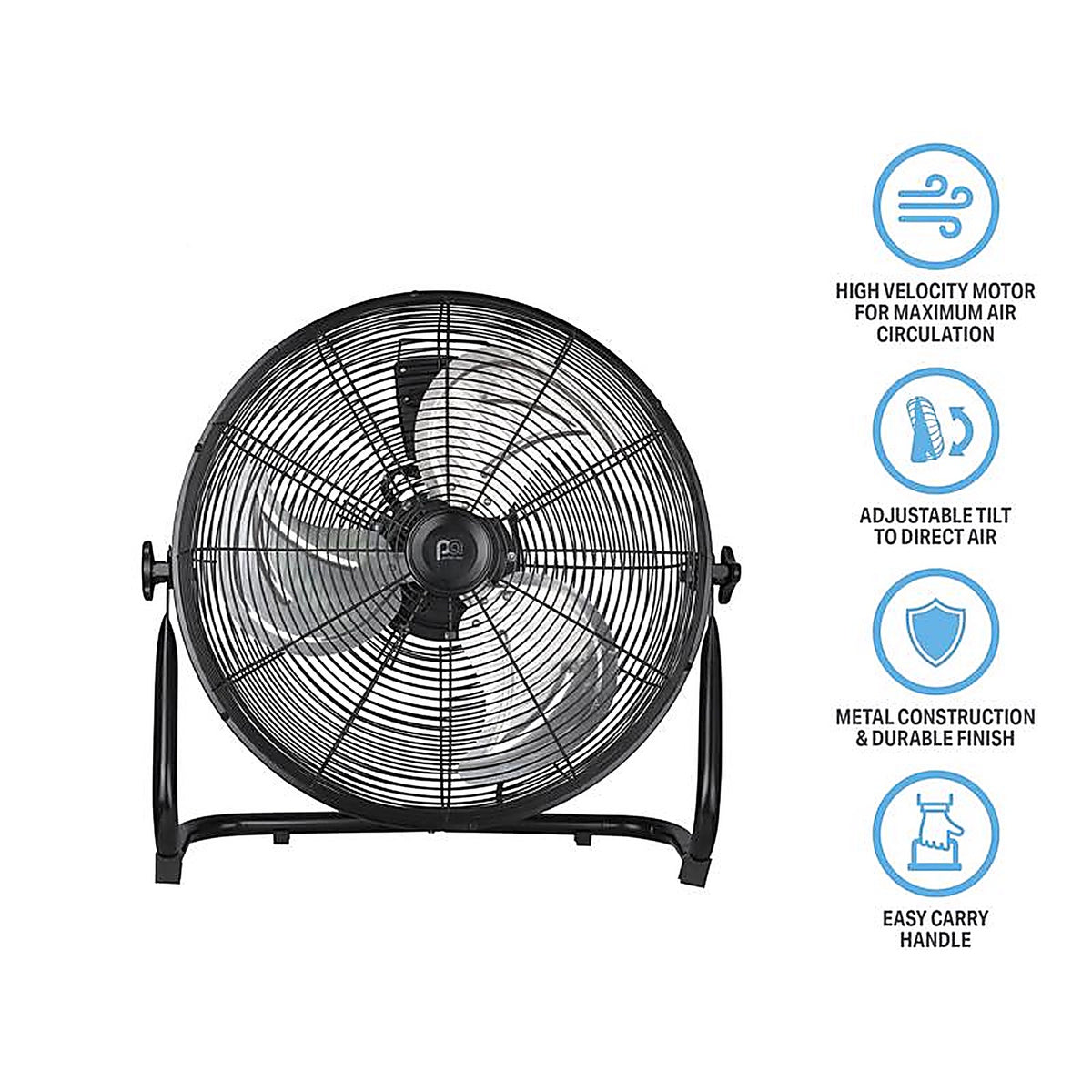 Perfect Aire - 2PAFHV18 - 21.25 In. H X 18 In. D 3 Speed High Velocity Floor Fan