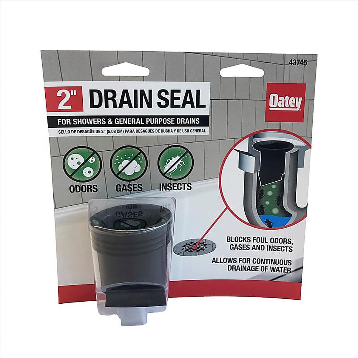 Oatey - 43745 - 2 In. D Plastic General Purpose Floor Drain