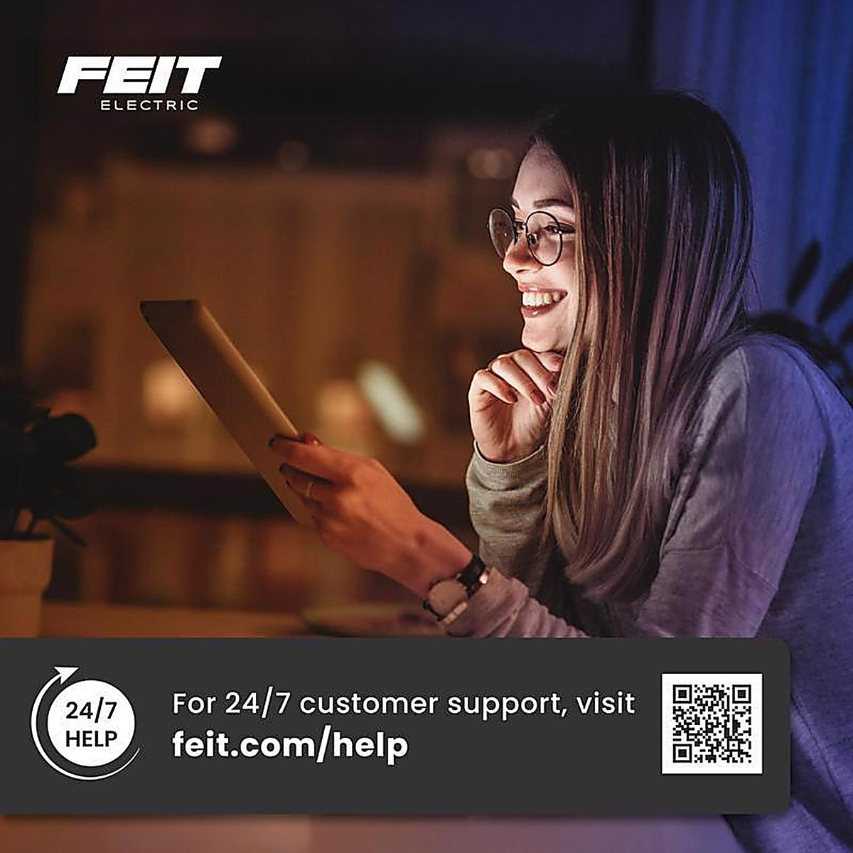 Feit Electric TEMP/WIFI Built In WiFi Heating and Cooling Push Buttons Temperature & Humidity Sensor