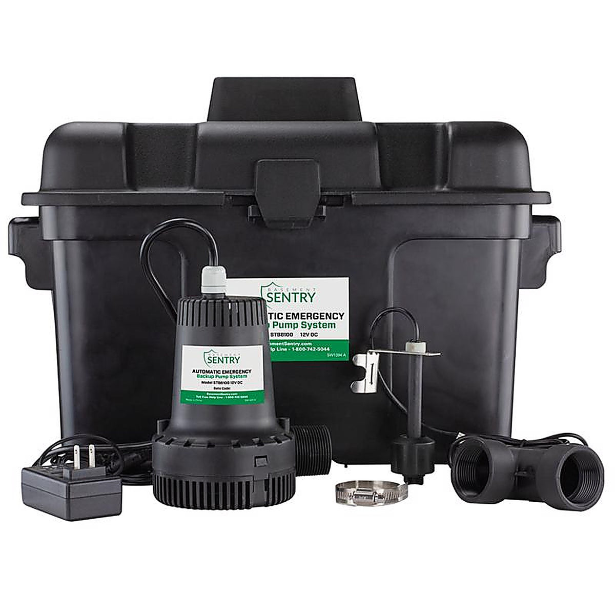 Basement Sentry - STBB100 - 1200 GPH Thermoplastic Vertical Float Switch Battery Submersible Backup Sump Pump