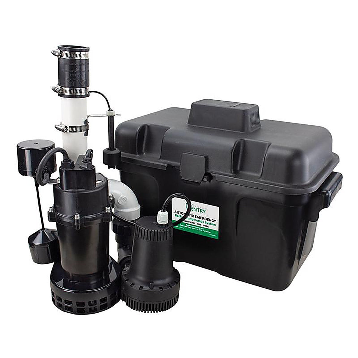 Basement Sentry - STBC101 - 1/3 HP 2400 GPH Thermoplastic Vertical Float Switch AC Submersible Backup Sump Pump