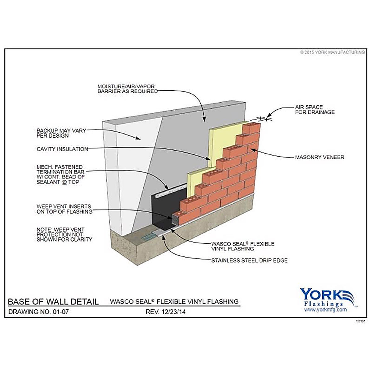 York - WASCO2012PLUS - Wasco Seal 12 In. W X 150 Ft. L Polyethylene Flashing Black