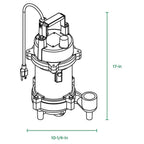 Zoeller - 2701-0005 - 1 HP 2535 GPH Cast Iron Tethered Float Switch Grinding Pump