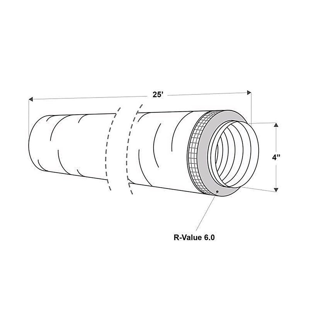 Imperial - MEA-0425-6 - R6.0 25 Ft. L X 4 In. D Silver Poly Duct