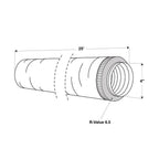 Imperial - MEA-0425-6 - R6.0 25 Ft. L X 4 In. D Silver Poly Duct
