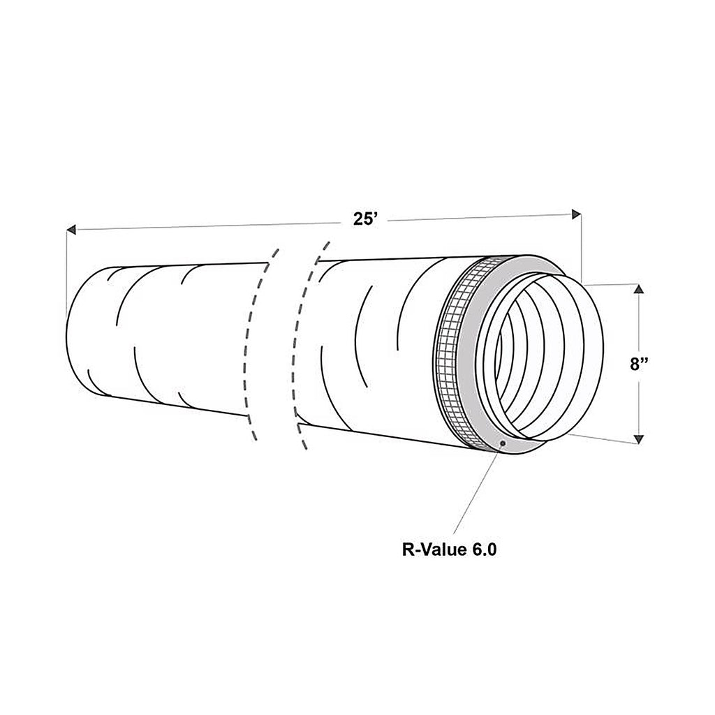 Imperial - MEA-0825-6 - R6.0 25 Ft. L X 8 In. D Silver Poly Duct