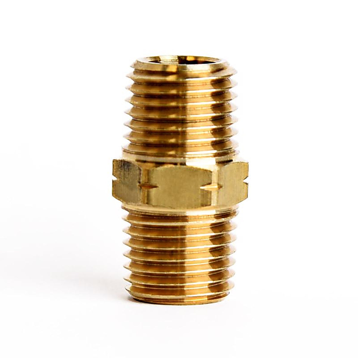 ATC - 6JC101010721013 - 1/4 In. MPT X 1/4 In. D MPT Yellow Brass HEX Nipple
