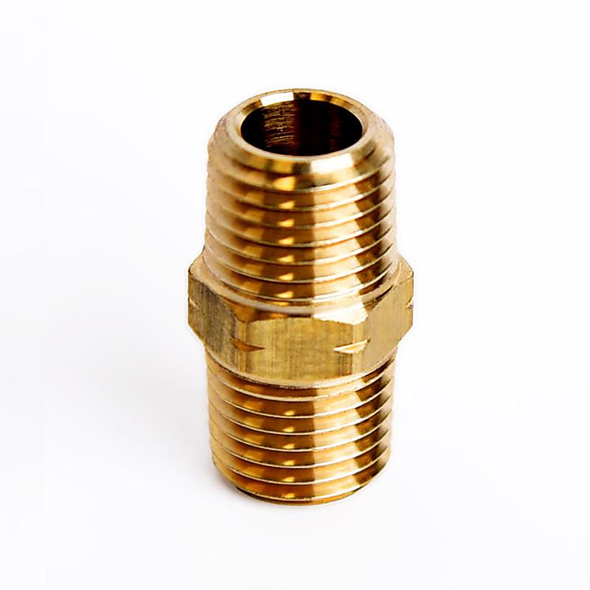 ATC - 6JC101010721013 - 1/4 In. MPT X 1/4 In. D MPT Yellow Brass HEX Nipple