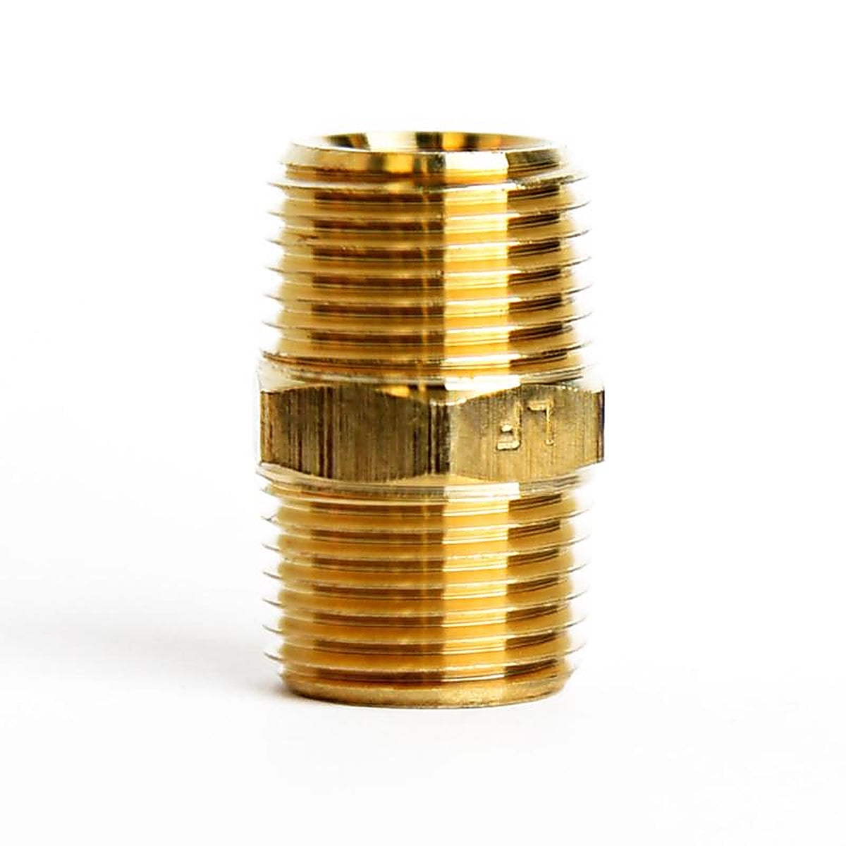 ATC - 6JC101010721016 - 3/8 In. MPT X 3/8 In. D MPT Yellow Brass HEX Nipple