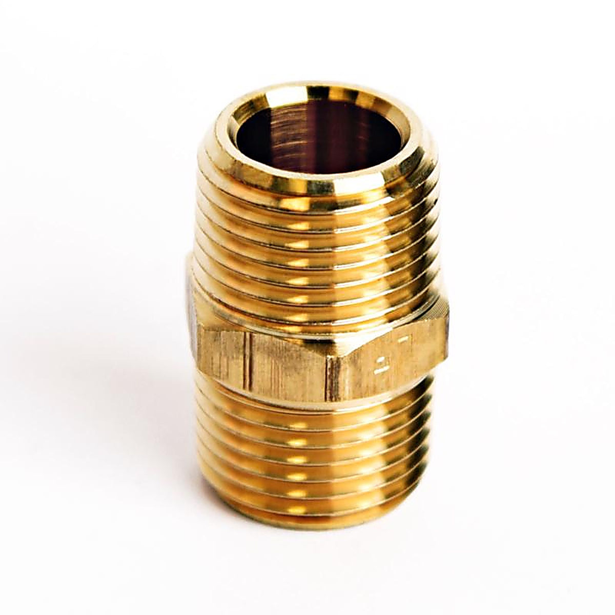 ATC - 6JC101010721016 - 3/8 In. MPT X 3/8 In. D MPT Yellow Brass HEX Nipple