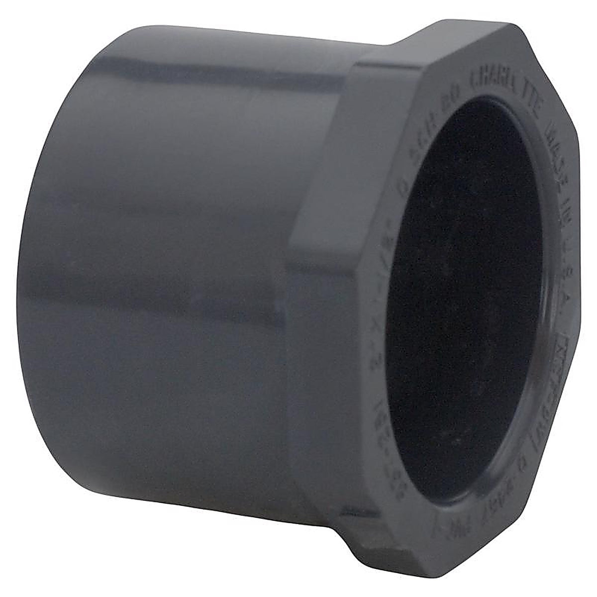Charlotte Pipe PVC081074000 Schedule 80 2 in. Spigot x 1-1/2 in. Dia. Slip PVC Reducing Bushing