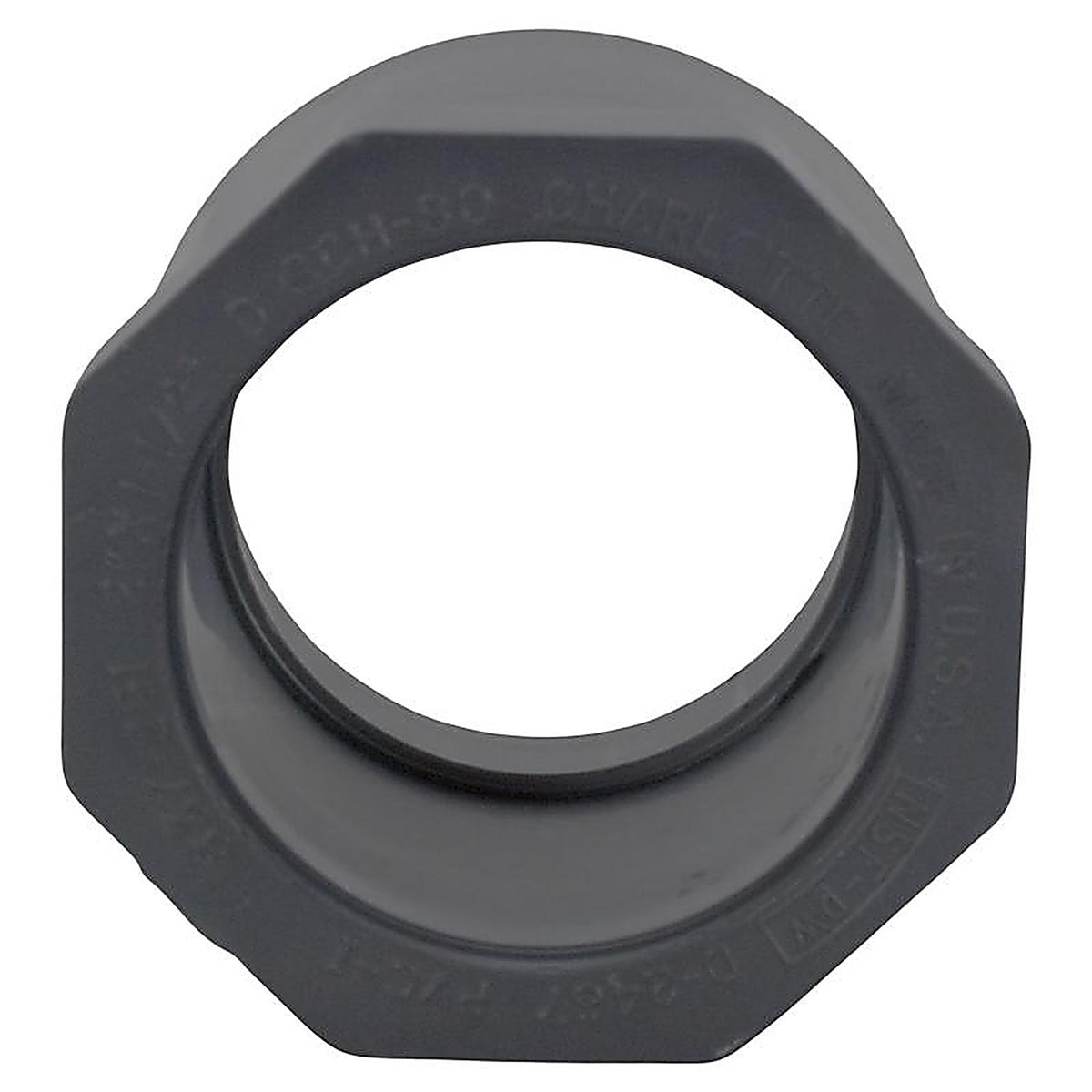 Charlotte Pipe PVC081074000 Schedule 80 2 in. Spigot x 1-1/2 in. Dia. Slip PVC Reducing Bushing