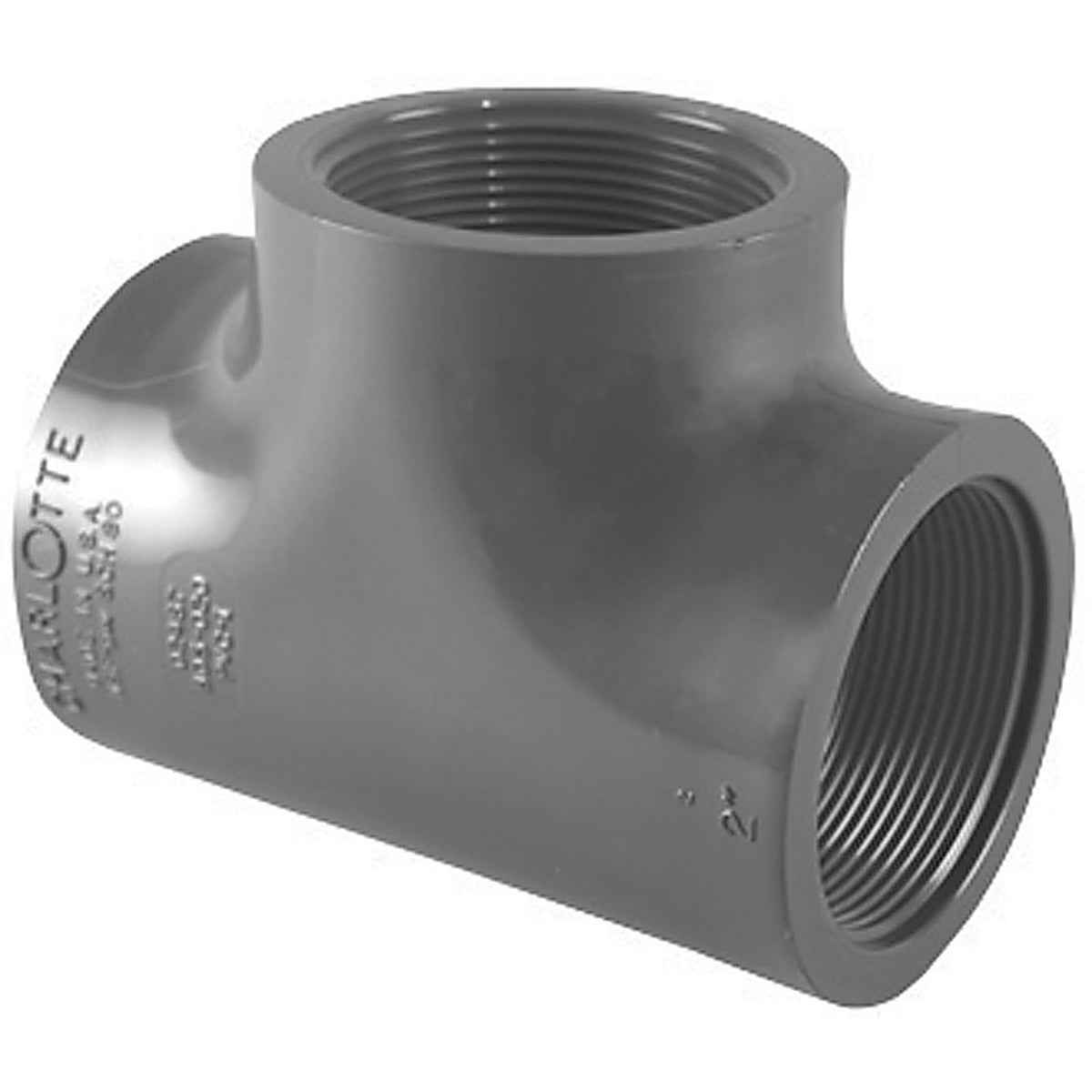 Charlotte Pipe PVC084022000 Schedule 80 2 in. FPT x 2 in. Dia. FPT PVC Tee