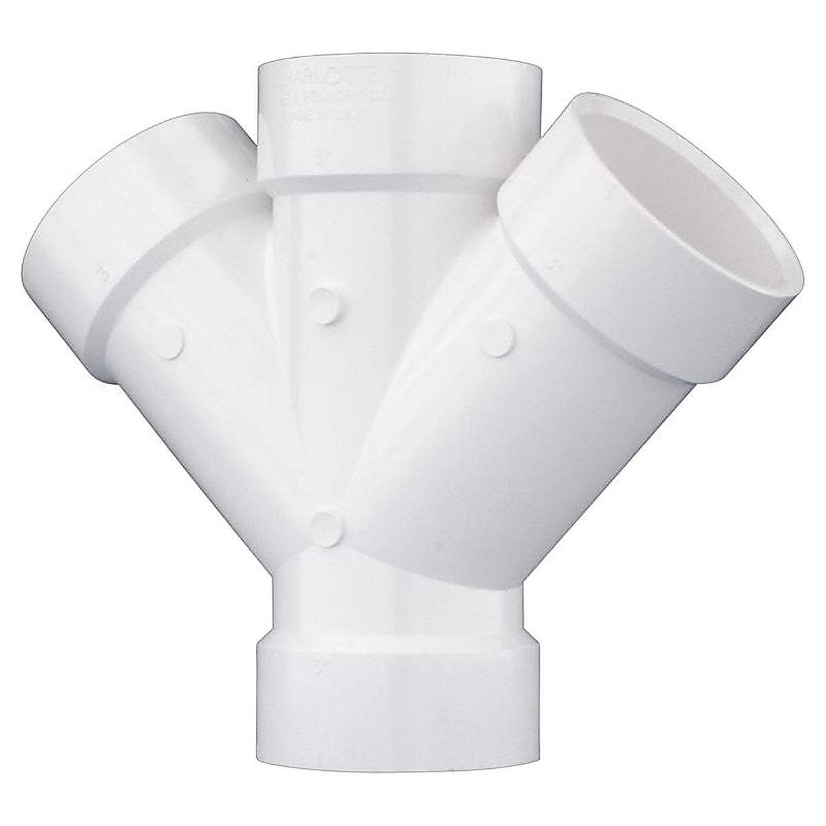 Charlotte Pipe - PVC006111000 - Schedule 40 3 In. Hub X 3 In. D Hub PVC Double Wye 1 Pack