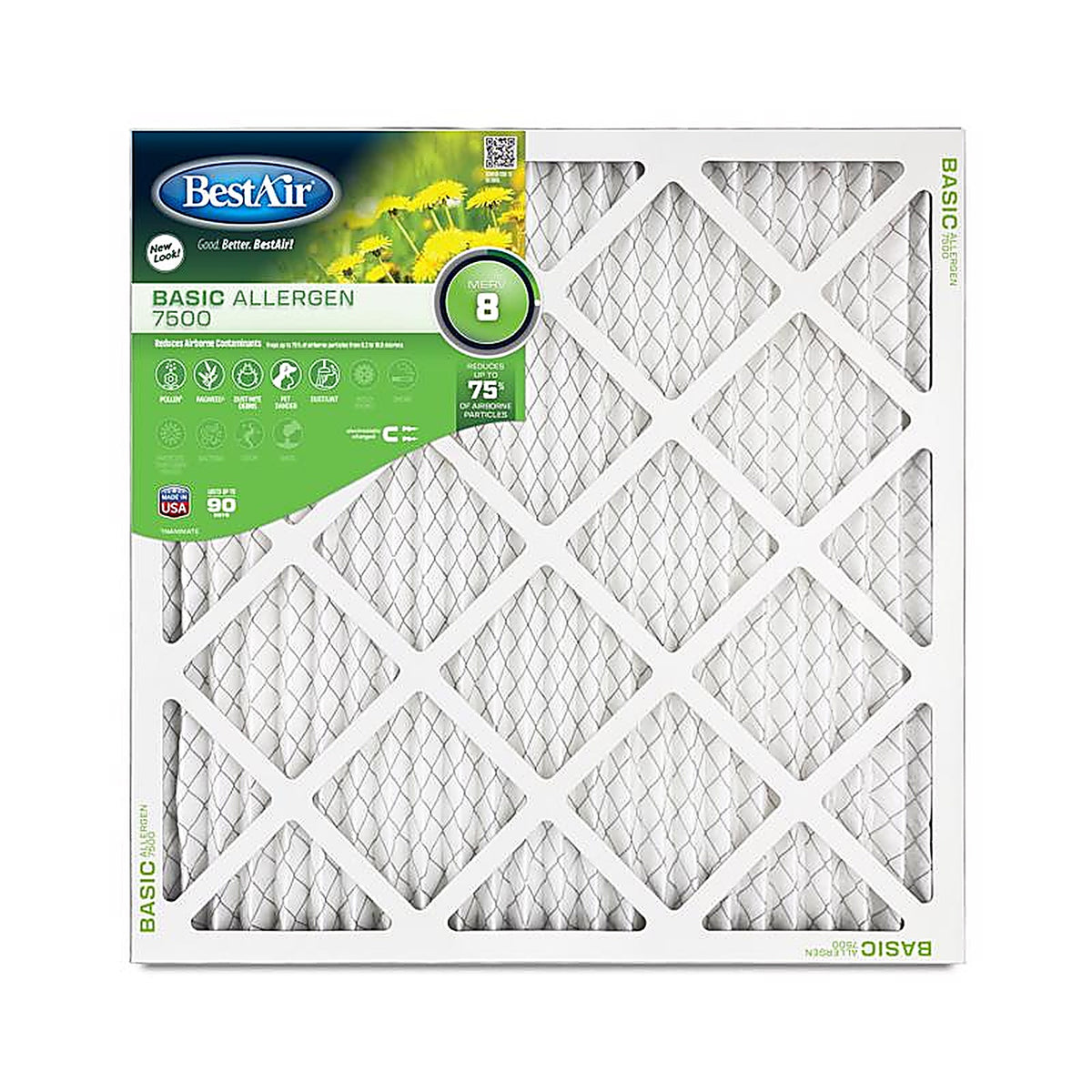Bestair - B1-2020-8-12 - 20 In. W X 20 In. H X 1 In. 8 MERV Pleated Air Filter 1 Pack