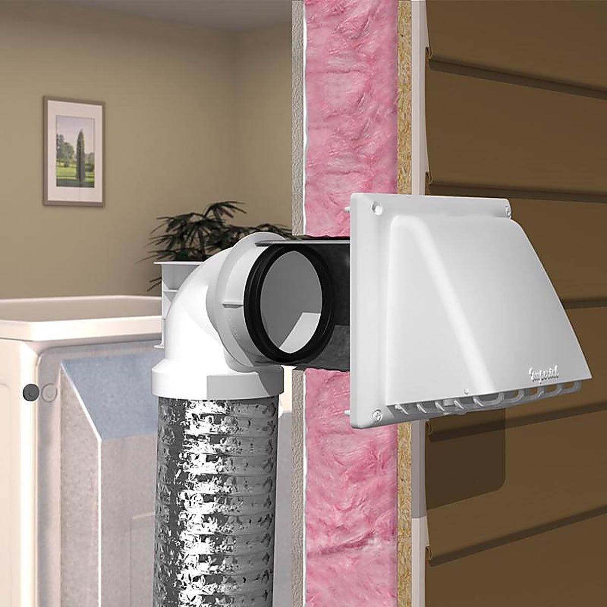 Imperial - VT0851-A - Quick Connect 5.25 In. L X 4 In. D White Poly 90 Degree Dryer Connector Elbow