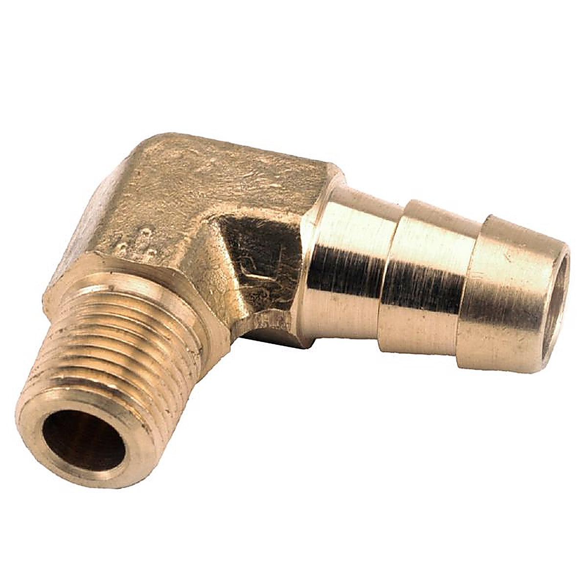 Anderson Metals - 57020-0808AH - 1/2 In. Hose Barb In. X 1/2 In. D MIP Brass 90 Degree Elbow