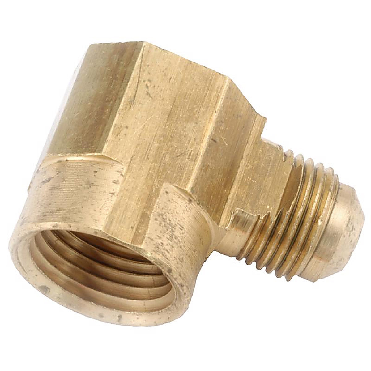 Anderson Metals - 754050-0606AH - 3/8 In. Flare Elbow In. X 3/8 In. D Fip Brass 90 Degree Elbow