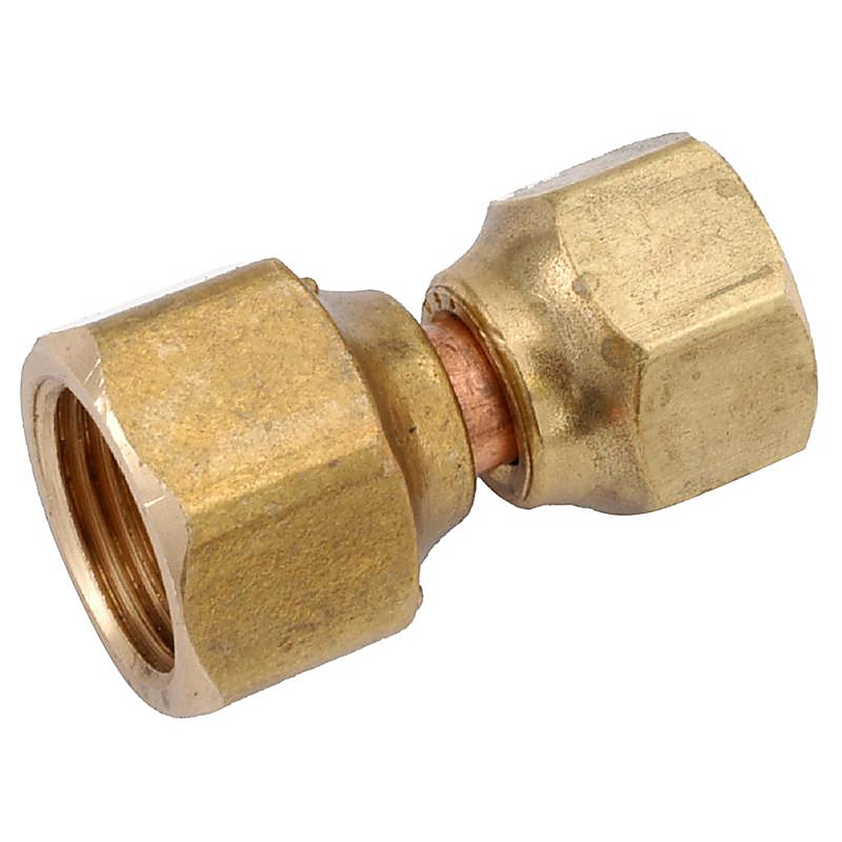 Anderson Metals - 754075-1008AH - 5/8 In. Female Flare In. X 1/2 In. D Female Flare Brass Swivel Flare Connector